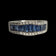 14K White Gold Channel Set Baguette Cut Sapphire & Diamond Row Band / Ring Size 7