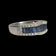 14K White Gold Channel Set Baguette Cut Sapphire & Diamond Row Band / Ring Size 7