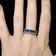 14K White Gold Channel Set Baguette Cut Sapphire & Diamond Row Band / Ring Size 7