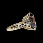 10K Yellow Gold Oval Cut Smokey Quartz Ring Size 8