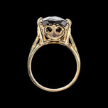 10K Yellow Gold Oval Cut Smokey Quartz Ring Size 8