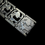 Sterling Silver Victorian Style Kissing / Courting Couple Panel Bracelet