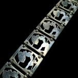 Sterling Silver Victorian Style Kissing / Courting Couple Panel Bracelet