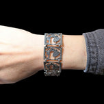 Sterling Silver Victorian Style Kissing / Courting Couple Panel Bracelet