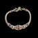 Sterling Silver Wheat Chain Bracelet Enamel Painted Beaded
