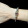 Sterling Silver Wheat Chain Bracelet Enamel Painted Beaded