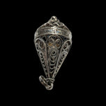 Etruscan Style Sterling Silver Filigree / Open Work Tear-Drop Cage Pendant