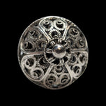 Etruscan Style Sterling Silver Filigree / Open Work Tear-Drop Cage Pendant
