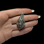 Etruscan Style Sterling Silver Filigree / Open Work Tear-Drop Cage Pendant