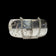 Large Sterling Silver Floral Etched Cuff & Safety Chain "WRJ"
