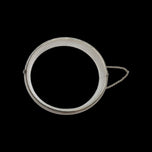 Large Sterling Silver Floral Etched Cuff & Safety Chain "WRJ"