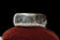 Large Sterling Silver Floral Etched Cuff & Safety Chain "WRJ"