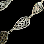 Zina Beverly Hills Designer Sterling Silver Openwork Floral Panel Necklace