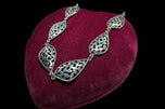 Zina Beverly Hills Designer Sterling Silver Openwork Floral Panel Necklace