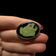 Sterling Silver Oval Enamel Frog Brooch Artist Signed
