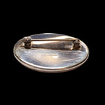 Sterling Silver Oval Enamel Frog Brooch Artist Signed