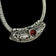 Sterling Silver Sliding Garnet Pendant Woven Chain Necklace