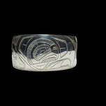 Large Sterling Silver Northwest Coast / Haida / Native American Etched Cuff Bracelet: Eagle