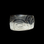 Large Sterling Silver Northwest Coast / Haida / Native American Etched Cuff Bracelet: Eagle