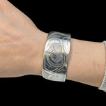 Large Sterling Silver Northwest Coast / Haida / Native American Etched Cuff Bracelet: Eagle