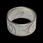 Sterling Silver Haida Northwest Coast Native American Raven / Eagle Ring Size 7 Signed