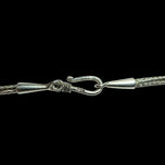 Sterling Silver Sliding Garnet Pendant Woven Chain Necklace