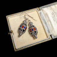 Sterling Silver Cloisonné Enamel Earrings