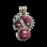 Sterling Silver and Purple Spiny Oyster Peruvian Style Pendant by Victor Yurivilca