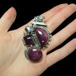 Sterling Silver and Purple Spiny Oyster Peruvian Style Pendant by Victor Yurivilca