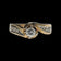 14K Yellow & White Gold Diamond Flanked Bypass Ring Size 4 3/4