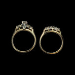 14K Yellow & White Gold Birks 1/4 CT Diamond Engagement Ring & Band Set Size 4 3/4