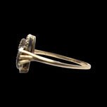 10K Yellow & White Gold Interlocking Double Horseshoe Diamond Chip Ring Size 10 1/4