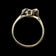 10K Yellow & White Gold Interlocking Double Horseshoe Diamond Chip Ring Size 10 1/4