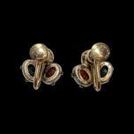 Egyptian Revival Mid Century Gold Filled Scarab Cluster Screw Back Clip-On Earrings
