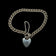 Vintage RB Ltd Victorian Revival Silver Heart Padlock Chain Bracelet