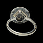 Antique 14K White Gold Ellis Bros Shank With Silver Coin Love Token "Sally" Signet Ring Size 5 3/4
