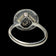 Antique 14K White Gold Ellis Bros Shank With Silver Coin Love Token "Sally" Signet Ring Size 5 3/4
