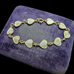 Volmer Bahner Denmark Sterling / Vermeil Guilloché Enamel Heart Bracelet