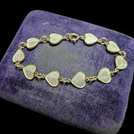 Volmer Bahner Denmark Sterling / Vermeil Guilloché Enamel Heart Bracelet
