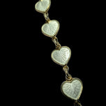 Volmer Bahner Denmark Sterling / Vermeil Guilloché Enamel Heart Bracelet