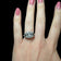 14K White Gold Round Brilliant & Baguette Cut Natural Diamond Cluster Ring Size 5