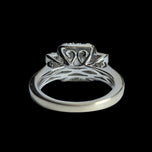 14K White Gold Round Brilliant & Baguette Cut Natural Diamond Cluster Ring Size 5