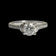 14K White Gold Cathedral Set Natural Diamond Solitaire Engagement Ring W Diamond Flank Accents Size 6 1/4
