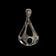 10K White Gold Onyx & Diamond Open Work Pendant - Art Deco Style