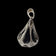 10K White Gold Onyx & Diamond Open Work Pendant - Art Deco Style