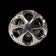 10K White Gold Onyx & Diamond Open Work Pendant - Art Deco Style