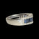 14K White Gold Channel Set Baguette Cut Sapphire & Diamond Row Band / Ring Size 7