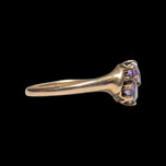 Antique Edwardian 10K Yellow Gold "Toi et Moi" Claw Set Amethyst Ring Size 7