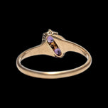 Antique Edwardian 10K Yellow Gold "Toi et Moi" Claw Set Amethyst Ring Size 7