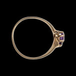 Antique Edwardian 10K Yellow Gold "Toi et Moi" Claw Set Amethyst Ring Size 7